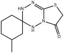 3'-methyl-3,4-dihydrospiro(2H-[1,3]thiazolo[3,2-b][1,2,4,5]tetraazine-3,1'-cyclohexane)-6(7H)-one Struktur