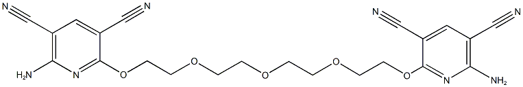 2-amino-6-{2-[2-(2-{2-[(6-amino-3,5-dicyano-2-pyridinyl)oxy]ethoxy}ethoxy)ethoxy]ethoxy}-3,5-pyridinedicarbonitrile Struktur