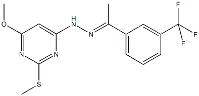 1-[3-(trifluoromethyl)phenyl]ethanone [6-methoxy-2-(methylsulfanyl)-4-pyrimidinyl]hydrazone Struktur