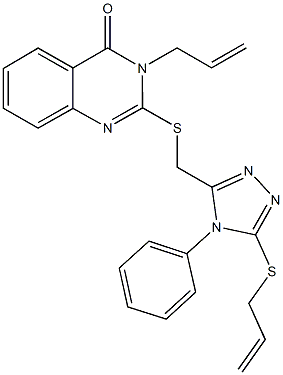 3-allyl-2-({[5-(allylsulfanyl)-4-phenyl-4H-1,2,4-triazol-3-yl]methyl}sulfanyl)-4(3H)-quinazolinone Struktur