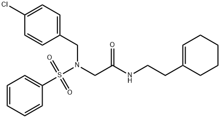 2-[(4-chlorobenzyl)(phenylsulfonyl)amino]-N-[2-(1-cyclohexen-1-yl)ethyl]acetamide Struktur