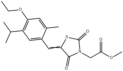 methyl [5-(4-ethoxy-5-isopropyl-2-methylbenzylidene)-2,4-dioxo-1,3-thiazolidin-3-yl]acetate Struktur