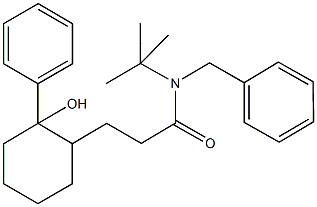 N-benzyl-N-(tert-butyl)-3-(2-hydroxy-2-phenylcyclohexyl)propanamide Struktur