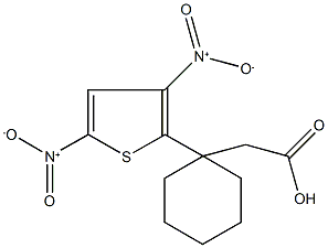 (1-{3,5-bisnitro-2-thienyl}cyclohexyl)acetic acid Struktur