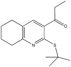 1-[2-(tert-butylsulfanyl)-5,6,7,8-tetrahydro-3-quinolinyl]-1-propanone Struktur