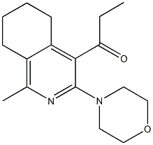 1-[1-methyl-3-(4-morpholinyl)-5,6,7,8-tetrahydro-4-isoquinolinyl]-1-propanone Struktur