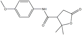 N-(4-methoxyphenyl)-2,2-dimethyl-5-oxotetrahydro-3-furancarboxamide Struktur