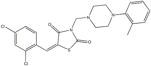 5-(2,4-dichlorobenzylidene)-3-{[4-(2-methylphenyl)-1-piperazinyl]methyl}-1,3-thiazolidine-2,4-dione Struktur