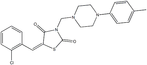 5-(2-chlorobenzylidene)-3-{[4-(4-methylphenyl)-1-piperazinyl]methyl}-1,3-thiazolidine-2,4-dione Struktur