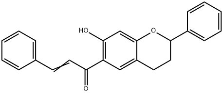 1-(7-hydroxy-2-phenyl-3,4-dihydro-2H-chromen-6-yl)-3-phenyl-2-propen-1-one Struktur