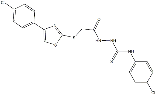 N-(4-chlorophenyl)-2-({[4-(4-chlorophenyl)-1,3-thiazol-2-yl]sulfanyl}acetyl)hydrazinecarbothioamide Struktur