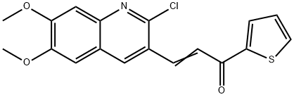 3-(2-chloro-6,7-dimethoxy-3-quinolinyl)-1-(2-thienyl)-2-propen-1-one Struktur