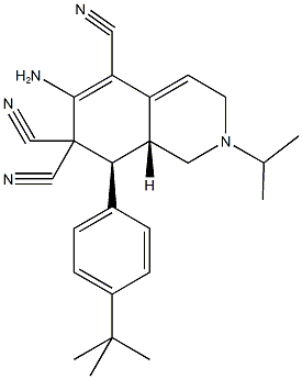 6-amino-8-(4-tert-butylphenyl)-2-isopropyl-2,3,8,8a-tetrahydro-5,7,7(1H)-isoquinolinetricarbonitrile Struktur