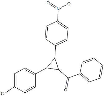 (2-(4-chlorophenyl)-3-{4-nitrophenyl}cyclopropyl)(phenyl)methanone Struktur