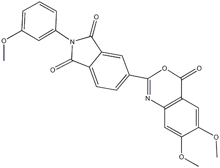 5-(6,7-dimethoxy-4-oxo-4H-3,1-benzoxazin-2-yl)-2-(3-methoxyphenyl)-1H-isoindole-1,3(2H)-dione Struktur