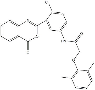 N-[4-chloro-3-(4-oxo-4H-3,1-benzoxazin-2-yl)phenyl]-2-(2,6-dimethylphenoxy)acetamide Struktur