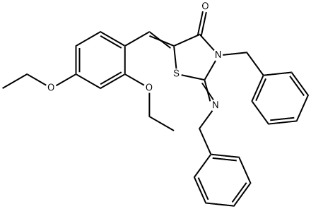 3-benzyl-2-(benzylimino)-5-(2,4-diethoxybenzylidene)-1,3-thiazolidin-4-one Struktur