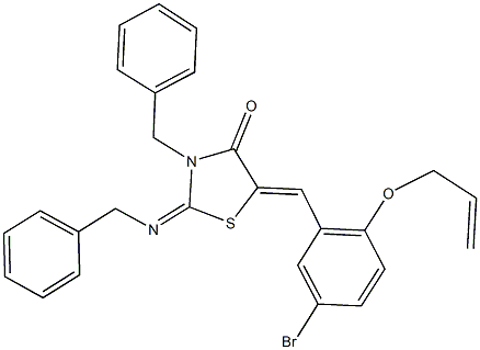 5-[2-(allyloxy)-5-bromobenzylidene]-3-benzyl-2-(benzylimino)-1,3-thiazolidin-4-one Struktur