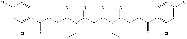 1-(2,4-dichlorophenyl)-2-({5-[(5-{[2-(2,4-dichlorophenyl)-2-oxoethyl]sulfanyl}-4-ethyl-4H-1,2,4-triazol-3-yl)methyl]-4-ethyl-4H-1,2,4-triazol-3-yl}sulfanyl)ethanone Struktur