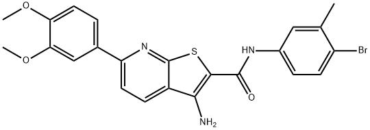 3-amino-N-(4-bromo-3-methylphenyl)-6-(3,4-dimethoxyphenyl)thieno[2,3-b]pyridine-2-carboxamide Struktur