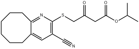 isopropyl 4-[(3-cyano-5,6,7,8,9,10-hexahydrocycloocta[b]pyridin-2-yl)sulfanyl]-3-oxobutanoate Struktur