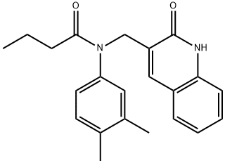 N-(3,4-dimethylphenyl)-N-[(2-hydroxyquinolin-3-yl)methyl]butanamide Struktur