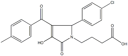 4-[2-(4-chlorophenyl)-4-hydroxy-3-(4-methylbenzoyl)-5-oxo-2,5-dihydro-1H-pyrrol-1-yl]butanoic acid Struktur