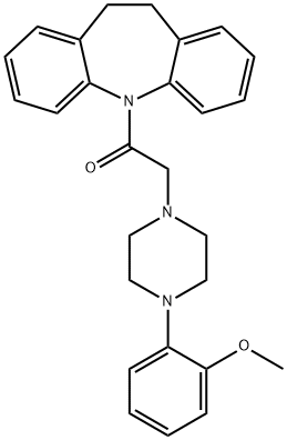 5-{[4-(2-methoxyphenyl)piperazin-1-yl]acetyl}-10,11-dihydro-5H-dibenzo[b,f]azepine Struktur