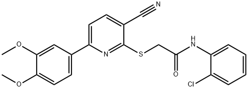 N-(2-chlorophenyl)-2-{[3-cyano-6-(3,4-dimethoxyphenyl)pyridin-2-yl]sulfanyl}acetamide Struktur