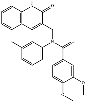 N-[(2-hydroxyquinolin-3-yl)methyl]-3,4-dimethoxy-N-(3-methylphenyl)benzamide Struktur