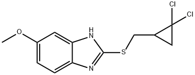 2-{[(2,2-dichlorocyclopropyl)methyl]sulfanyl}-5-methoxy-1H-benzimidazole Struktur