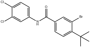 3-bromo-4-tert-butyl-N-(3,4-dichlorophenyl)benzamide Struktur