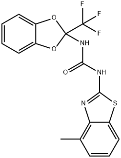 N-(4-methyl-1,3-benzothiazol-2-yl)-N'-[2-(trifluoromethyl)-1,3-benzodioxol-2-yl]urea Struktur