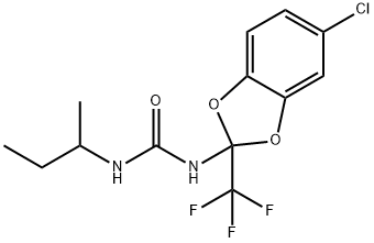 N-(sec-butyl)-N'-[5-chloro-2-(trifluoromethyl)-1,3-benzodioxol-2-yl]urea Struktur