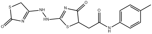 N-(4-methylphenyl)-2-{4-oxo-2-[(2-oxo-1,3-thiazolidin-4-ylidene)hydrazono]-1,3-thiazolidin-5-yl}acetamide Struktur