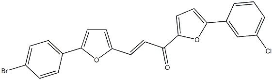 3-[5-(4-bromophenyl)-2-furyl]-1-[5-(3-chlorophenyl)-2-furyl]-2-propen-1-one Struktur