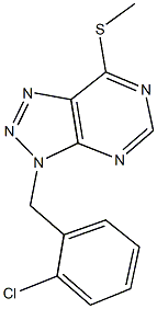 3-(2-chlorobenzyl)-3H-[1,2,3]triazolo[4,5-d]pyrimidin-7-yl methyl sulfide Struktur