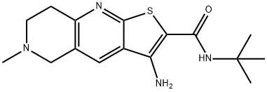 3-amino-N-(tert-butyl)-6-methyl-5,6,7,8-tetrahydrothieno[2,3-b][1,6]naphthyridine-2-carboxamide Struktur