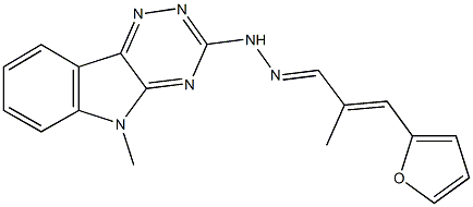 3-(2-furyl)-2-methylacrylaldehyde (5-methyl-5H-[1,2,4]triazino[5,6-b]indol-3-yl)hydrazone Struktur