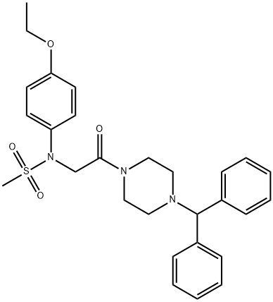 N-[2-(4-benzhydryl-1-piperazinyl)-2-oxoethyl]-N-(4-ethoxyphenyl)methanesulfonamide Struktur