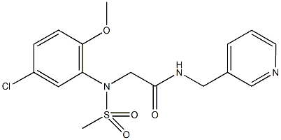 2-[5-chloro-2-methoxy(methylsulfonyl)anilino]-N-(3-pyridinylmethyl)acetamide Struktur