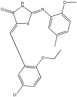 5-(5-chloro-2-ethoxybenzylidene)-2-[(2-methoxy-5-methylphenyl)imino]-1,3-thiazolidin-4-one Struktur