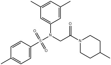 N-(3,5-dimethylphenyl)-4-methyl-N-[2-(4-methyl-1-piperidinyl)-2-oxoethyl]benzenesulfonamide Struktur