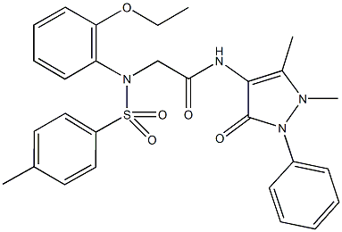 N-(1,5-dimethyl-3-oxo-2-phenyl-2,3-dihydro-1H-pyrazol-4-yl)-2-{2-ethoxy[(4-methylphenyl)sulfonyl]anilino}acetamide Struktur