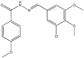 N'-(3-chloro-4,5-dimethoxybenzylidene)-4-methoxybenzohydrazide Struktur