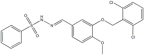 N'-{3-[(2,6-dichlorobenzyl)oxy]-4-methoxybenzylidene}benzenesulfonohydrazide Struktur