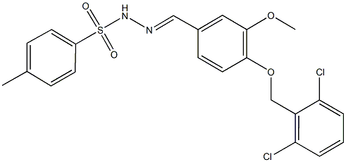 N'-{4-[(2,6-dichlorobenzyl)oxy]-3-methoxybenzylidene}-4-methylbenzenesulfonohydrazide Struktur