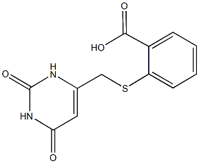 2-{[(2,6-dioxo-1,2,3,6-tetrahydro-4-pyrimidinyl)methyl]sulfanyl}benzoic acid Struktur