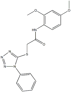 N-(2,4-dimethoxyphenyl)-2-[(1-phenyl-1H-tetraazol-5-yl)sulfanyl]acetamide Struktur