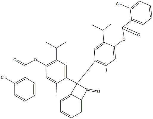 4-(7-{4-[(2-chlorobenzoyl)oxy]-5-isopropyl-2-methylphenyl}-8-oxobicyclo[4.2.0]octa-1,3,5-trien-7-yl)-2-isopropyl-5-methylphenyl 2-chlorobenzoate Struktur